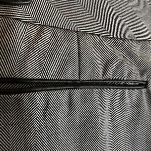 Women’s Isaac Mizrahi Faux, leather trimmed black-and-white wide leg trousers 4